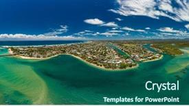  Presentation with queensland - Colorful presentation design enhanced with drone view of tallebudgera creek backdrop and a ocean colored foreground