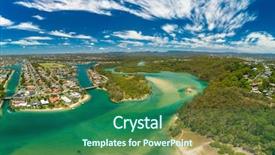  Presentation with queensland - Audience pleasing slide set consisting of drone view of tallebudgera creek backdrop and a ocean colored foreground