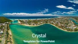  Presentation with queensland - Cool new theme with drone view of tallebudgera creek backdrop and a ocean colored foreground