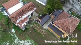  Presentation with drone - Audience pleasing presentation design consisting of drone-view-og-houses backdrop and a tawny brown colored foreground