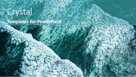  Presentation with ocean waves - Presentation theme enhanced with drone-view-over-ocean-waves background and a teal colored foreground