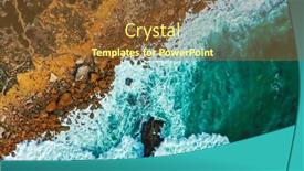  Presentation with rocky shore - PPT layouts enhanced with drone-view-over-sea-water background and a tawny brown colored foreground