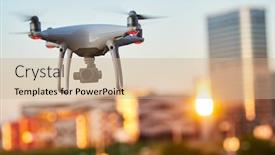  Presentation with camera drone - Amazing theme having drone-with-digital-camera-flying backdrop and a soft green colored foreground