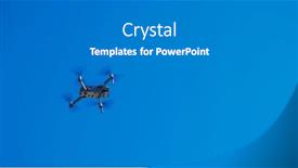  Presentation with camera-drone - Presentation theme with drone-with-digital-camera-flying and a  colored foreground