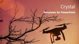  Presentation with camera drone - Colorful theme enhanced with drone-with-high-resolution-camera backdrop and a  colored foreground