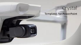  Presentation with drones - Slide deck having drones-gimbal-and-camera background and a light gray colored foreground