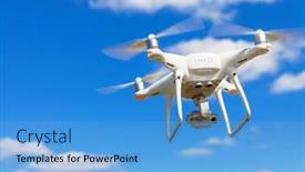  Presentation with drones - Cool new PPT theme with drones-in-the-field backdrop and a light blue colored foreground