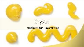  Presentation with splash - Amazing PPT layouts having drop - mustard spill and splash isolated backdrop and a blonde colored foreground