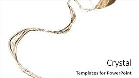  Presentation with out line of glass bottle - Colorful PPT theme enhanced with drop champagne splash - white wine splashing backdrop and a  colored foreground