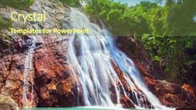  Presentation with animated waterfall - Audience pleasing PPT layouts consisting of frozen puree - na muang 1 waterfall koh backdrop and a tawny brown colored foreground