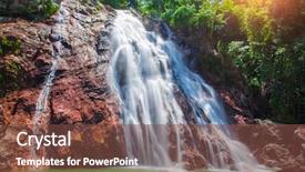  Presentation with ocean waterfall - PPT layouts having frozen puree - na muang 1 waterfall koh background and a tawny brown colored foreground