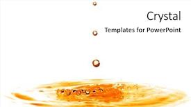  Presentation with water drop - PPT theme featuring drop falling into orange water background and a white colored foreground