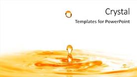  Presentation with water drop - Presentation design with drop falling into orange water background and a white colored foreground