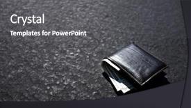  Presentation with lost - Cool new slides with lost wallet lying on street backdrop and a dark gray colored foreground