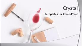  Presentation with wine tasting - Presentation design having cover a corkscrew and galss background and a sky blue colored foreground