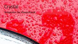  Presentation with water drop - Amazing presentation design having wet seal - drop of water on car backdrop and a coral colored foreground