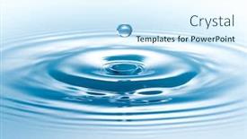  Presentation with water drop - Presentation design featuring drop-of-water-on-white background and a sky blue colored foreground