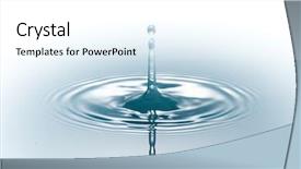  Presentation with water drop - Audience pleasing presentation design consisting of drop of water on white backdrop and a  colored foreground