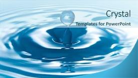  Presentation with drop of water - Presentation design with drop of water on white background and a sky blue colored foreground