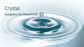  Presentation with pure water - Presentation theme consisting of drop of water on white background and a sky blue colored foreground