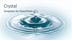  Presentation with crystal for drop of water on w - PPT theme with drop of water on white background and a  colored foreground