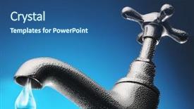  Presentation with composite - Amazing PPT theme having drop of water trickling backdrop and a ocean colored foreground