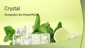  Presentation with mint - Amazing presentation having droplets and lime on green backdrop and a blonde colored foreground