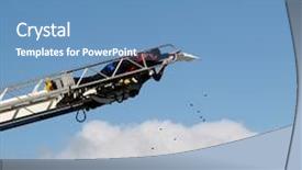  Presentation with fire truck - Slide deck featuring dropped from fire truck ladder background and a  colored foreground