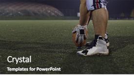  Presentation with football field - Presentation theme enhanced with dropped parts - american football kicker ready background and a dark gray colored foreground