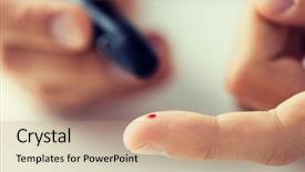  Presentation with health care - Beautiful PPT theme featuring dropped parts - medicine diabetes glycemia health care backdrop and a coral colored foreground