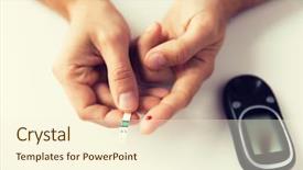  Presentation with home health care - Presentation theme having dropped parts - medicine diabetes glycemia health care background and a cream colored foreground