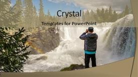  Presentation with tv show studio camera - Cool new slides with dropped parts - nature photographer tourist with camera backdrop and a coral colored foreground