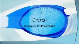  Presentation with blue drops - Slide set consisting of dropped parts - part of swimming glasses background and a cyan colored foreground