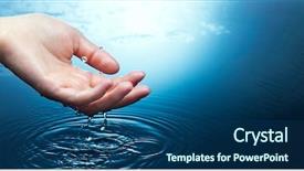  Presentation with pure splash water - Colorful PPT theme enhanced with dropped parts - splash of water in woman backdrop and a ocean colored foreground