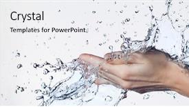  Presentation with water splash - PPT layouts with dropped parts - splash of water in woman background and a white colored foreground