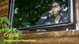  Presentation with windows - PPT layouts featuring dropped parts - teenager boy looking background and a tawny brown colored foreground