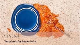  Presentation with how are you in new normal - Amazing presentation theme having dropped-plate-of-spagetti backdrop and a coral colored foreground