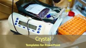  Presentation with blood - Colorful slides enhanced with dropper and blood-bag backdrop and a tawny brown colored foreground