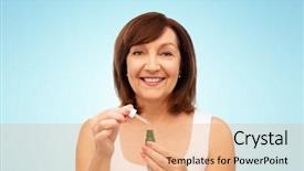  Presentation with cosmetics serum - Presentation design enhanced with dropper and bottle of serum background and a coral colored foreground