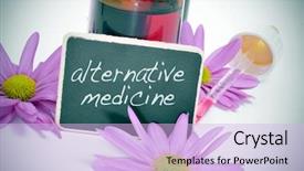  Presentation with alternative medicine - Beautiful theme featuring dropper bottle and some flowers backdrop and a lavender colored foreground