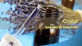 Presentation with essence - PPT theme having dropper bottle with flower background and a tawny brown colored foreground