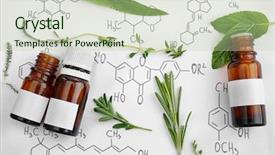  Presentation with herb - PPT layouts with dropper bottles and herbs background and a mint green colored foreground