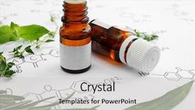  Presentation with chemical - Colorful PPT theme enhanced with dropper bottles and herbs backdrop and a light gray colored foreground