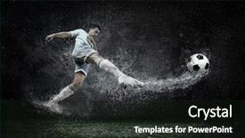  Presentation with under water - Audience pleasing presentation theme consisting of drops around football player backdrop and a wine colored foreground