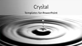  Presentation with water drops - Cool new PPT theme with drops hitting surface of water close-up backdrop and a light gray colored foreground