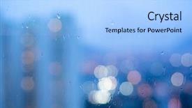  Presentation with rain - PPT layouts featuring drops of night rain on window background and a light blue colored foreground