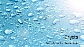  Presentation with water drops - Theme consisting of drops of water on floor background and a light blue colored foreground