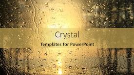  Presentation with abstract water drops - Amazing slides having drops-of-water-on-glass backdrop and a yellow colored foreground