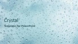  Presentation with blue drops - Beautiful PPT theme featuring drops of water on glass window over blue sky backdrop and a light blue colored foreground