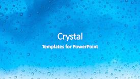  Presentation with blue drops - Audience pleasing presentation theme consisting of glass window over blue backdrop and a light gray colored foreground
